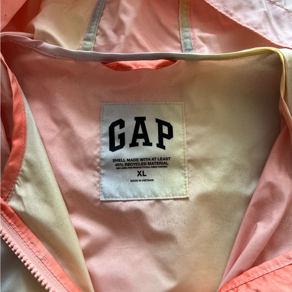 Kid’s Gap Ombré Rainbow Gradient Multicolor Anorak Hoodie Pullover Jacket XL - Picture 4 of 5